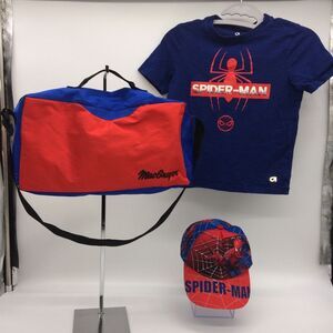 Marvel Combo Spiderman GapFit Tee-Shirt/MacGregor Zippered Bag & Unbranded Hat
